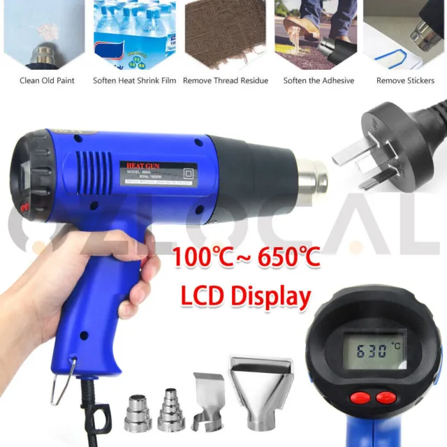 220V 1800W Heat Gun Electric Heating Hot Air Gun Temperature 100~650℃ Power Tool