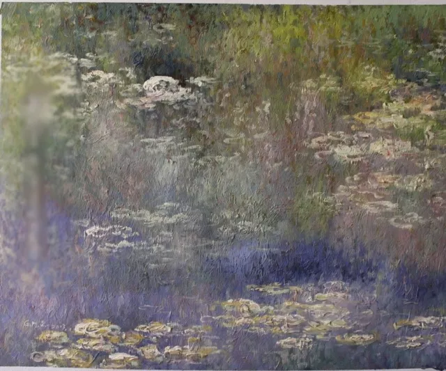 les nympheas d'apres Monet tableau peinture huile sur toile signée