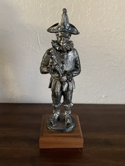 Rare Michael Ricker Pewter Court Jester, Clown Statue 1992 - #819/2250