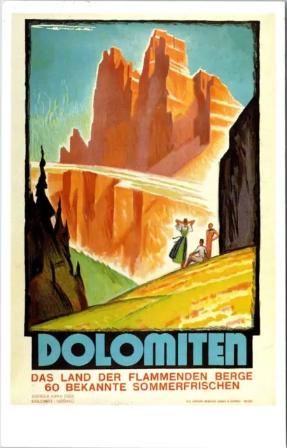 Dalkeith Travel Poster Advertising Postcard 1930s Dolomiten Dolomites Italy ZF1