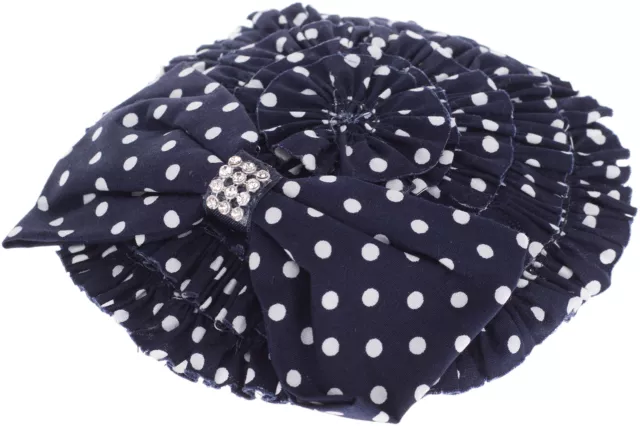 Vintage »JESSE RUFFEL« Dots PUNKTE PILLBOX Hütchen Fascinator Blau Rockabilly