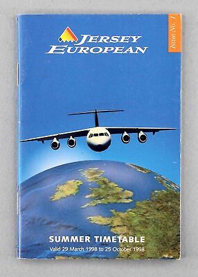 Jersey European Airways Airline Timetable Summer 1998 Issue 1