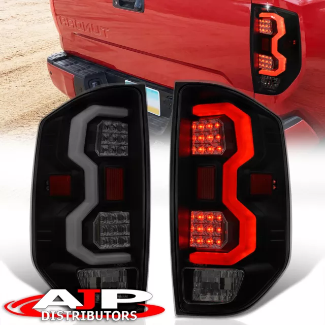 Dark Black Smoke LED Tail Lights Brake Lamps Pair For 2014-2021 Toyota Tundra