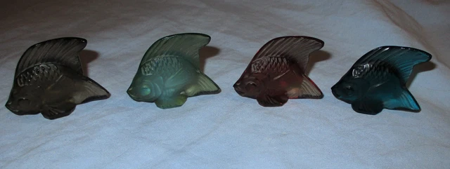 4 Lalique Art Glass  Angel Fish