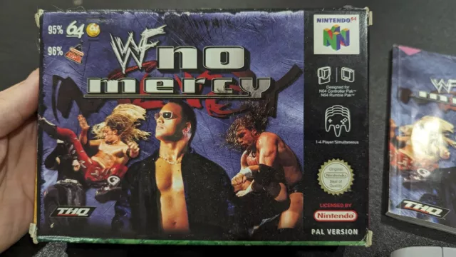 WWF No Mercy + Box, Manual - Nintendo 64 N64 - Tested & Working