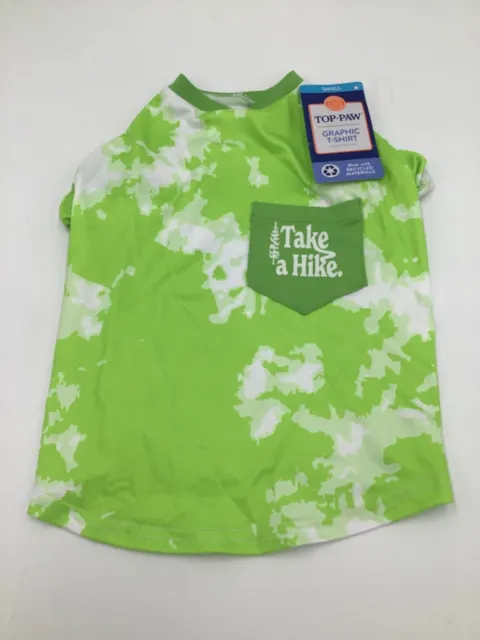 Top Paw Lime Green Take a Hike Graphic Tee Shirt Recycled Material
