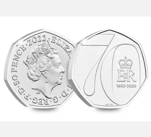 2022 QUEENS PLATINUM JUBILEE 50P Coin UNCIRCULATED Queen Elizabeth II