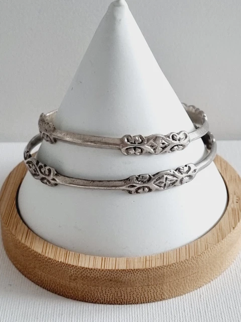 Bracelet Jonc Argent Massif 925 Mexique - Style Ethnique, Occasion, Sans Marque