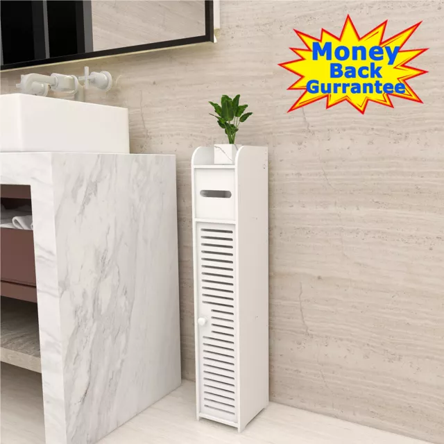 PVC Bathroom Storage Cabinet Drawer Cupboard Free Standing White Unit Furniture