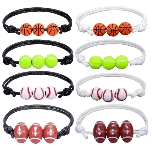 Adjustable Sports Themed Bracelet-Baseball Basketball Soccer Softball Tennis NWT