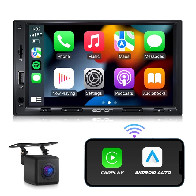 CAM+Android Auto Apple CarPlay 7" QLED Car Stereo Radio GPS 2Din Audio DSP Video