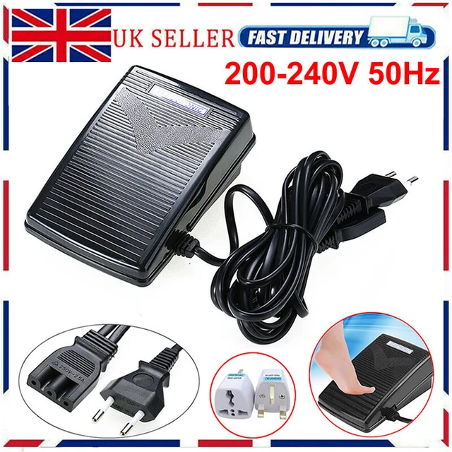 BLACK SEWING MACHINE Foot Control Pedal 200240V 50Hz With Power Cord