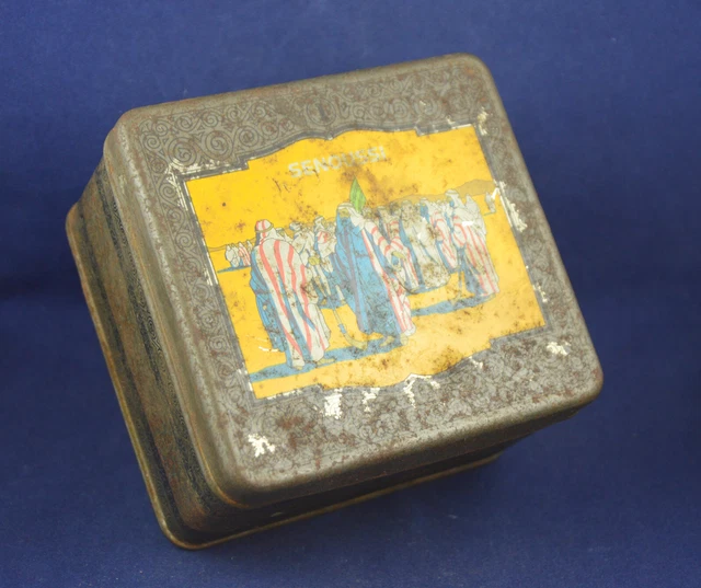 GERMAN WW2 WEHRMACHT SOLDIER CIGARETTES RATION TIN BOX CASE "Senoussi