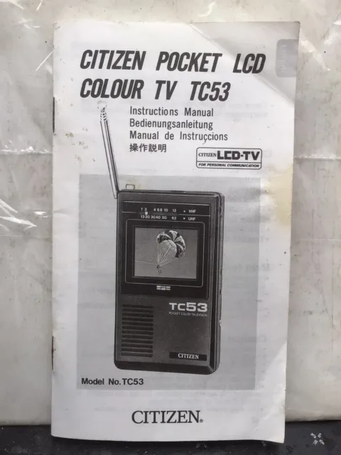 CITIZEN Pocket LCD Colour TV TC53 Original Instruction Manual