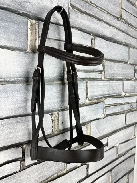 Cob Size Loriner English Leather Hunter Bridle - Black