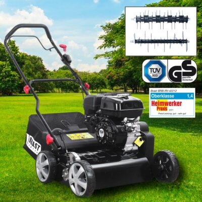 Brast ARIEGGIATORE BENZINA 4,0kw 2in1 muschio di Rimuovi Prato VENTOLA 212ccm 5,44ps 