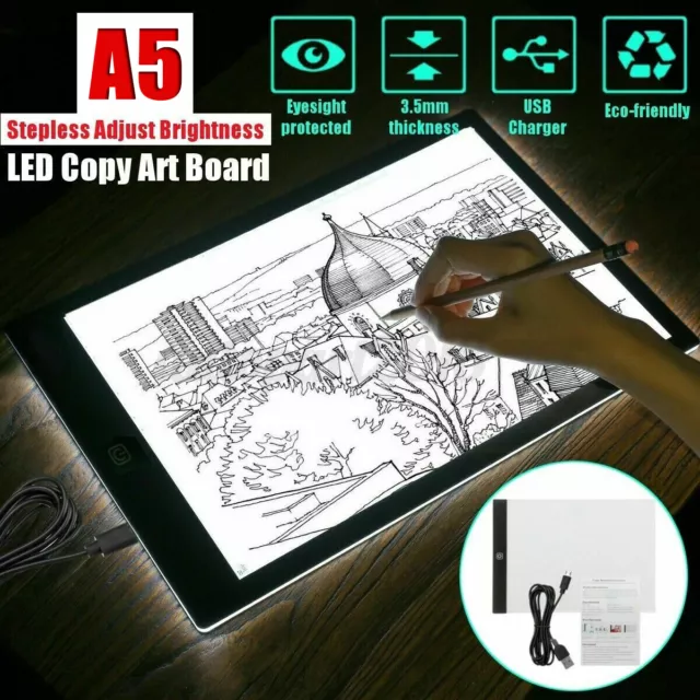 A5 LED Tracing Light Box Art Draw Board Stencil Diamond Painting Pad Copy Box