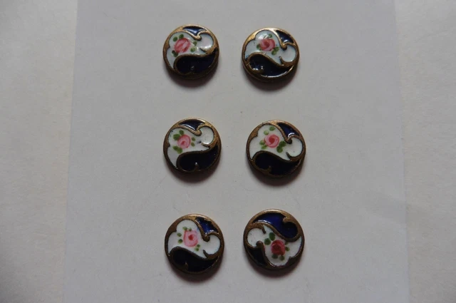 Lot De 13 Petits Boutons Anciens (vers 1940) - Couleurs Vert Et Beige, Occasion