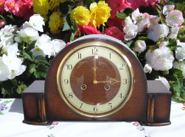 Smiths Enfield Antique (Fully O'hauled) Ting-Tang Mantel Clock, 1953 Excellent!