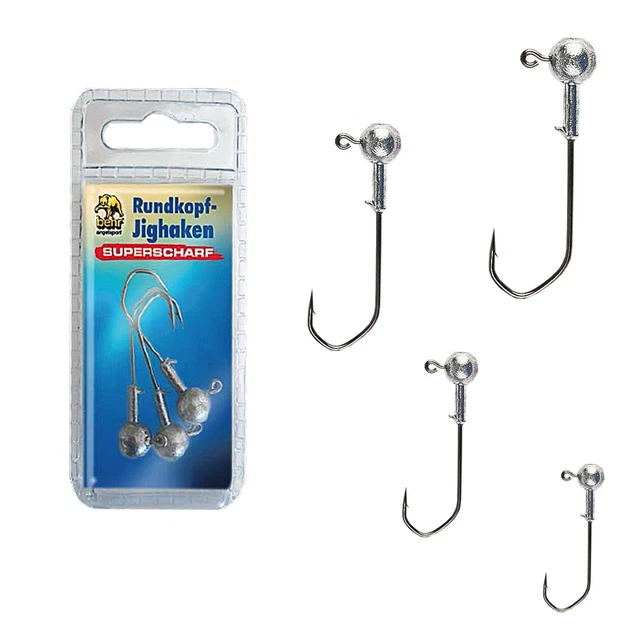 Jigkopf Angel Haken Zander Jigköpfe rund Angelhaken Gummifische Jighead Jighaken