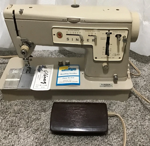 VTG 1972 SINGER Stylist ZigZag Model 457 Sewing Machine Heavy Duty w