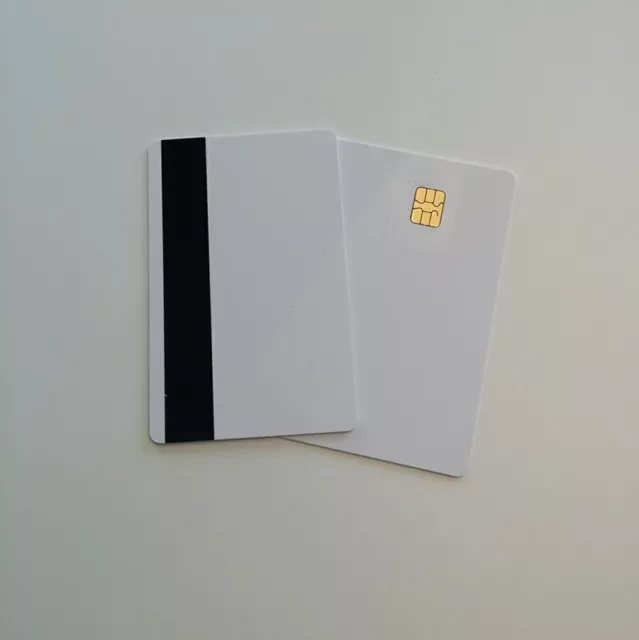 LOT of 10 Blank Smart Card Sle4442 Chip + Magnetic Strip Hico 3 track Inkjet PVC