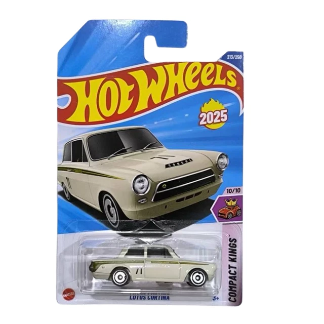 Hot Wheels Lotus Cortina 1:64 - Compact Kings Serie 2025 - Modellino Bianco/verde, Licenza Ufficiale Lotus, Per Collezionisti E Bambini