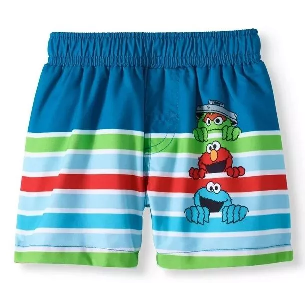 Seasame Street Baby Boy Swim Trunks with Lining - Size  0/3 Months