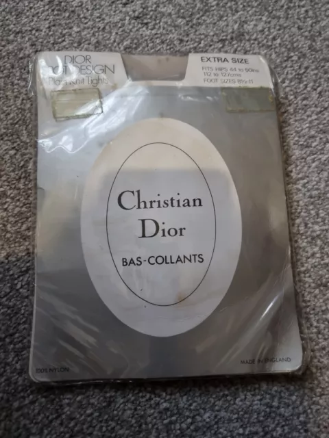 VINTAGE BLACK SPOT Design Christian Dior Tights Mocca Bas Collants £14. ...