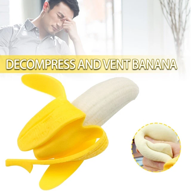 Giocattolo Banana Squeeze Fidget Squishy Morbido Sollievo Stress Scherzo Divertente +l