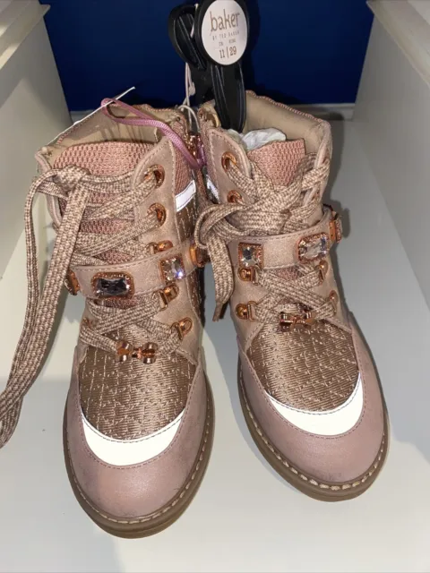 Ted Baker Girls Rose Gold Boots size 11 uk new with tags winter girly jewels £62