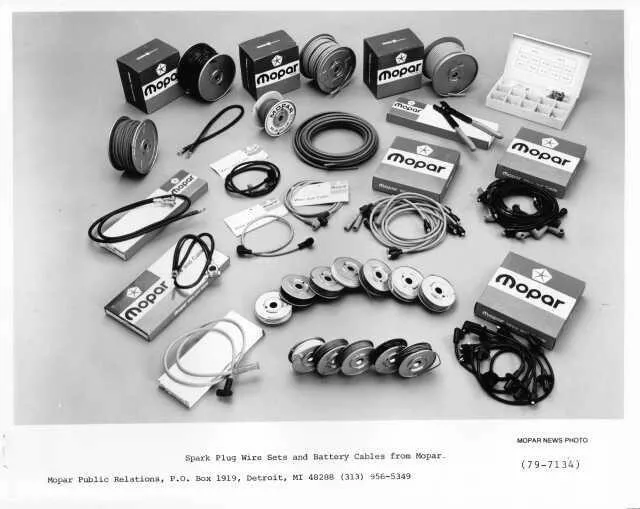 1979 Chrysler Mopar Spark Plug Wire Sets and Battery Cables Press Photo 0082
