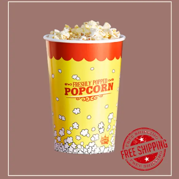 Paper Movie Theatre Concession Popcorn Cup/Bucket 6 oz. Popcorn Cup - 500/Case