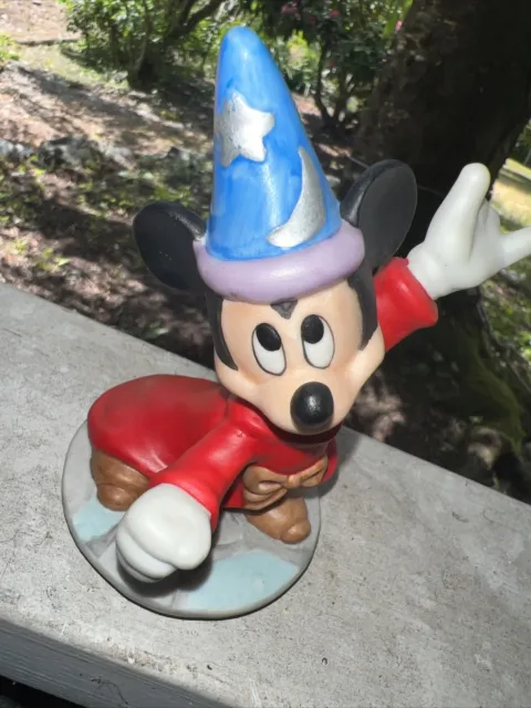 Vintage Disney Mickey Mouse Fantasia Figure Wizard Porcelain Figurine 4"