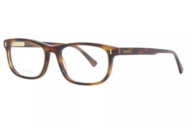 Gucci GG1046O 005 Eyeglasses Men's Havana Full Rim Rectangle Shape 55mm