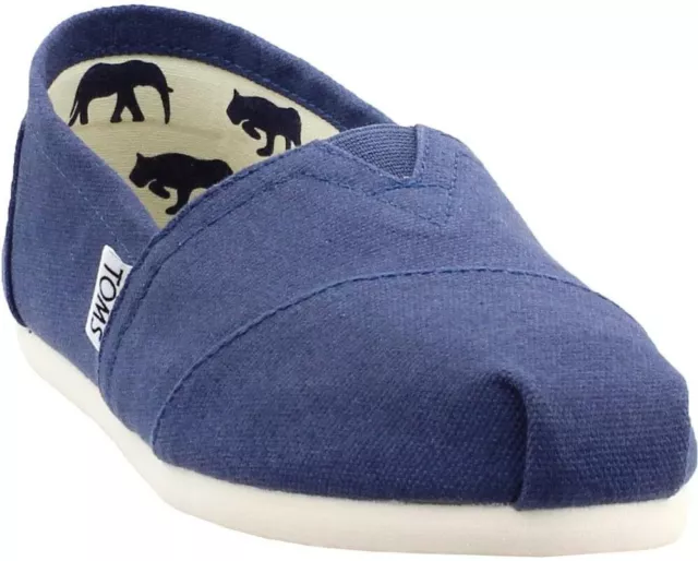 Toms Womens Alpargata Canvas Slip-On Navy