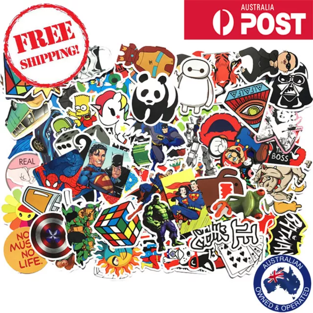 100pcs New Big Size Random Skateboard Stickers Vinyl Bomb Pad Waterproof  6-12cm