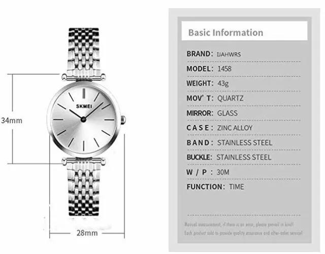 SKMEI Womens Analog Watches Fashion Elegant Lightweight Small Dial Lady Quartz