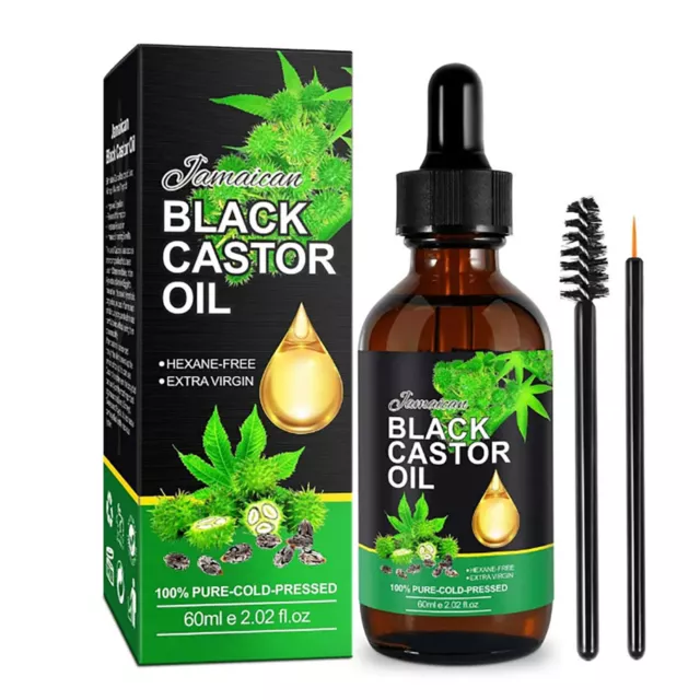 1-3PCS Jamaican Black Castor Oil Organic 100% Pure Cold Pressed Hair Growth Oil