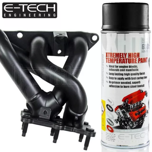 E-TECH XHT BLACK EXtremely High Temperature Paint VHT Car Engine Exhaust 400ml