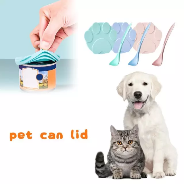 Coperchi per alimenti per animali domestici / cucchiaio zampa gatto cane silicone universale Regno Unito riutilizzabile T1L1