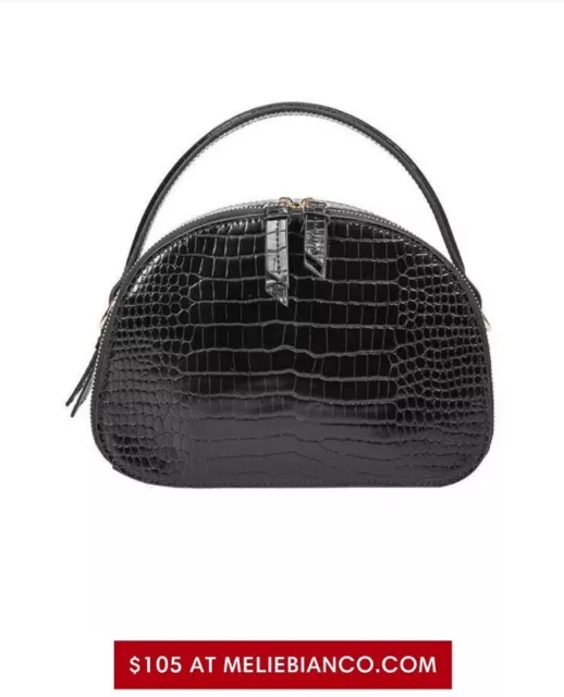 NWT Melie Bianco Vegan leather crossbody black convertible bag purse