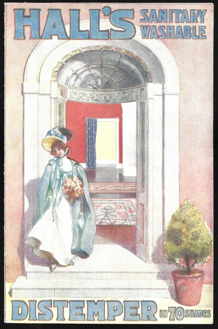 Vintage Halls Sanitary Washable Distemper Brochure Free Sample Form Beautiful