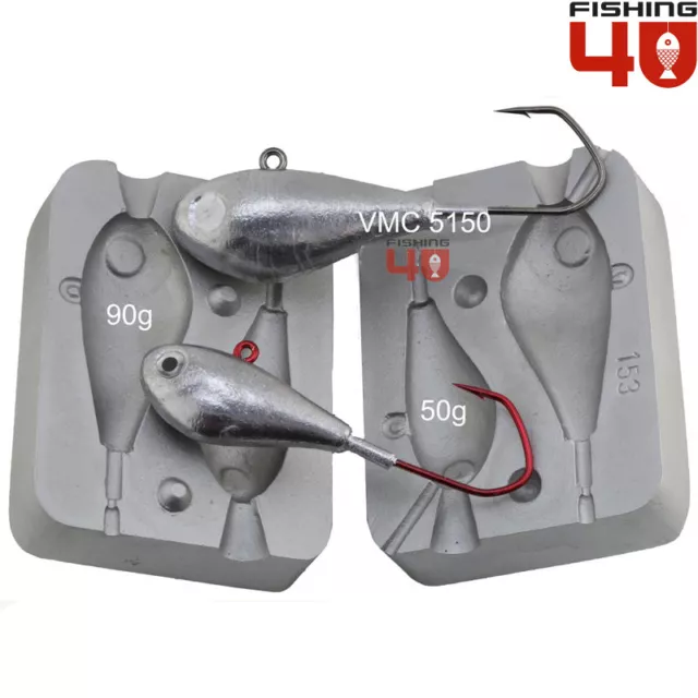 FISHHEAD JIG FISHING Mould 25-45-60-75g_shore, boat and all