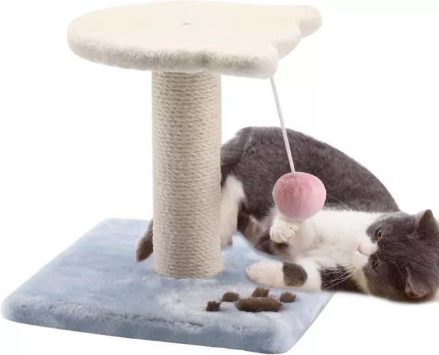 RemixOri Natural Sisal Cat Scratching Post Small Cat Tree Tower for Indoor Cats