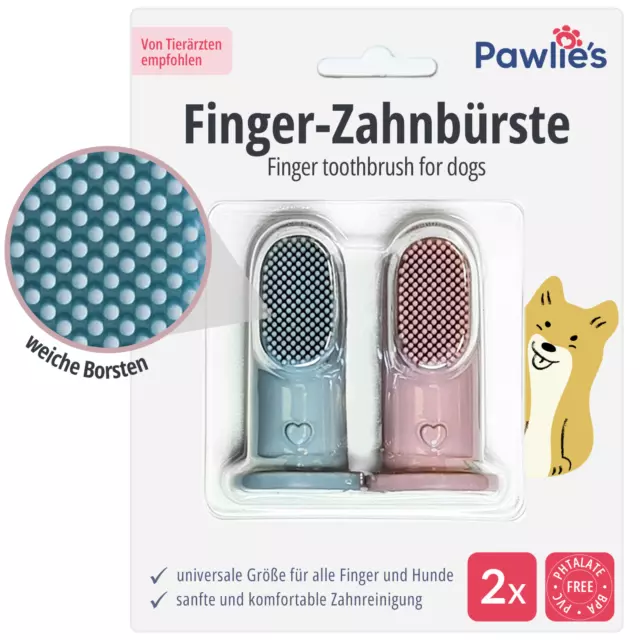 Pawlie's Fingerling Zahnbürste | Hundezahnbürste (2 Stück)