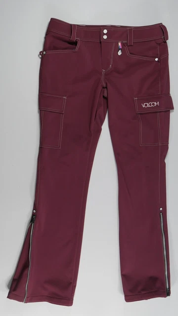 Volcom Burgundy Nimbus Skinny Stretch Cargo Snowboard Pants Womens Large
