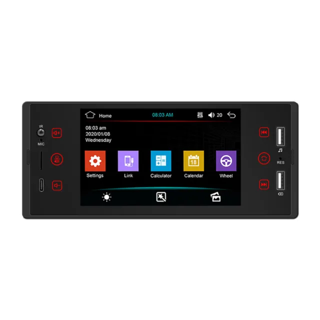fr SW150 IPS 1 Din Car MP5 FM Radio Bluetooth-compatible Player (NO Camera)