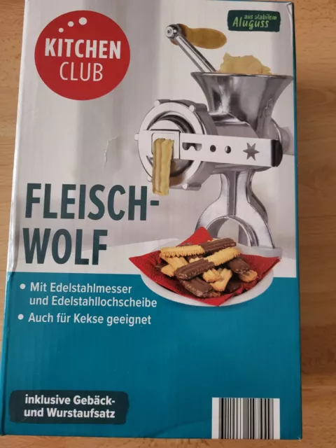 Fleischwolf Edelstahl Messer & Lochscheibe Spritzgebäck aus Aluguss NEU & OVP