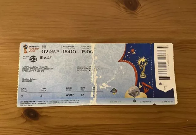 Sammler Used Ticket WC #53 Brazil Mexico Brasilien Mexiko WM 2018